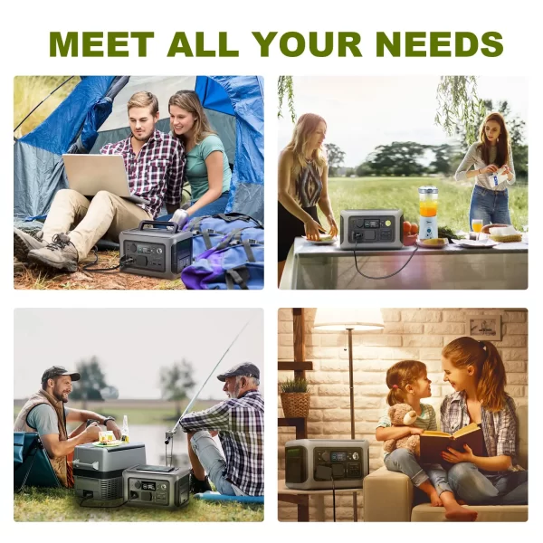 4 images showing where a Portable Power Station for Camping can be used.