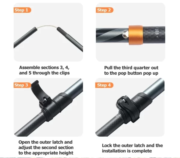 Naturehike Carbon Fibre Walking Poles Carbon - Image 4