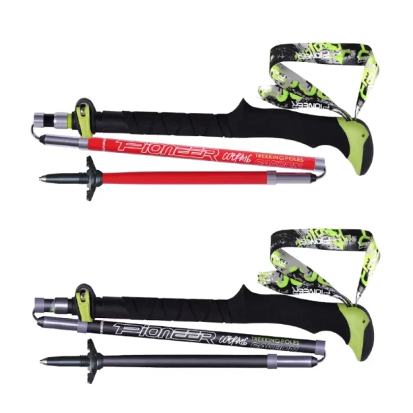 Pioneer Folding Ultralight Quick Lock Trekking Poles Hiking Pole Race Running Outdoor Walking Stick Carbon Fiber 115-135cm - Image 3