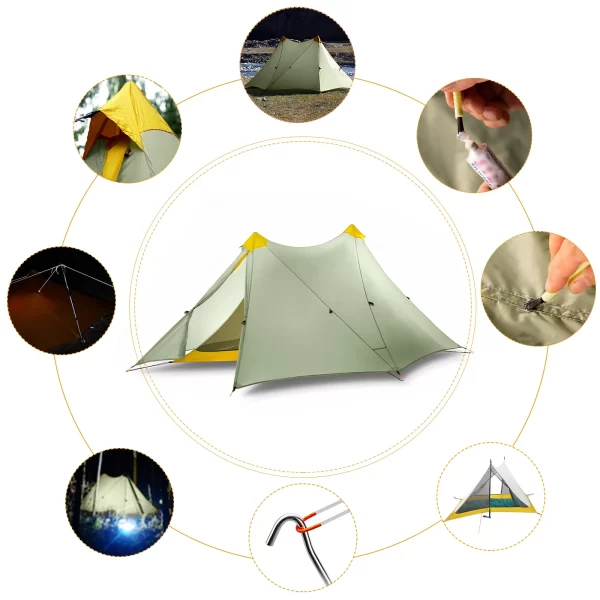 Ultralight Pyramid Flysheet Tent -  410g - 1 Person - Image 6