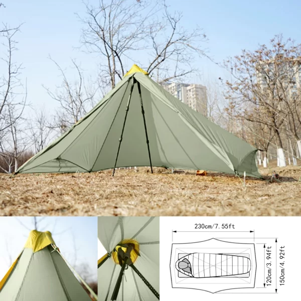 Ultralight Pyramid Flysheet Tent -  410g - 1 Person - Image 5
