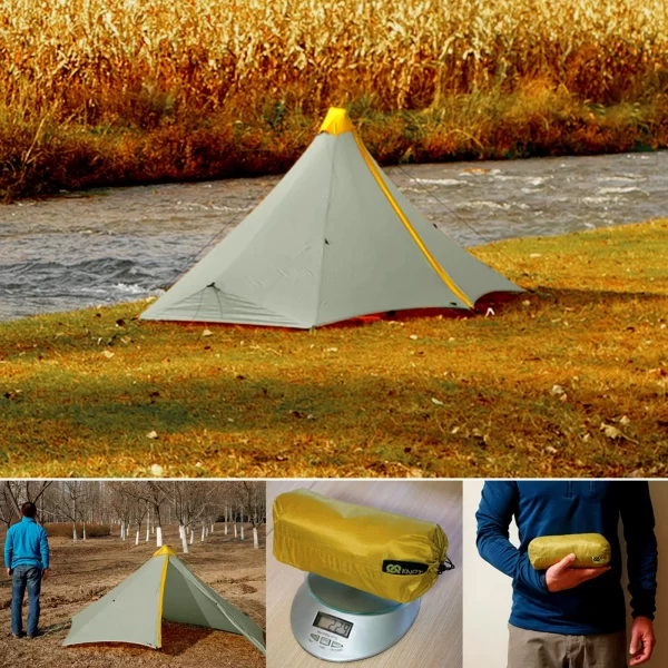 Ultralight Pyramid Flysheet Tent -  410g - 1 Person - Image 4
