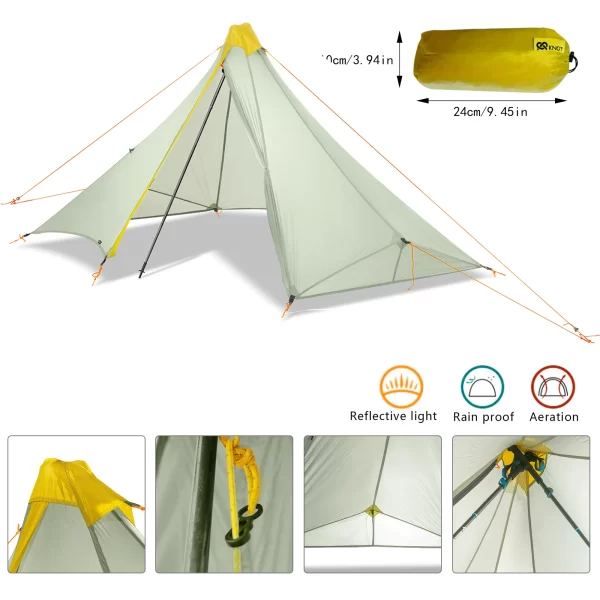 Ultralight Pyramid Flysheet Tent -  410g - 1 Person